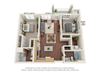 Oaks Landings_3D_2 Bedroom_2C Floor Pan